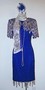 Blue Sequin Silk Roaring 20's Dress Costume with Accessories